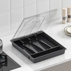 Scatola portaoggetti per stoviglie cucina divisorio portatile cassetto organizzatore cucchiaio scatola per bacchette scatola portaoggetti in plastica da cucina