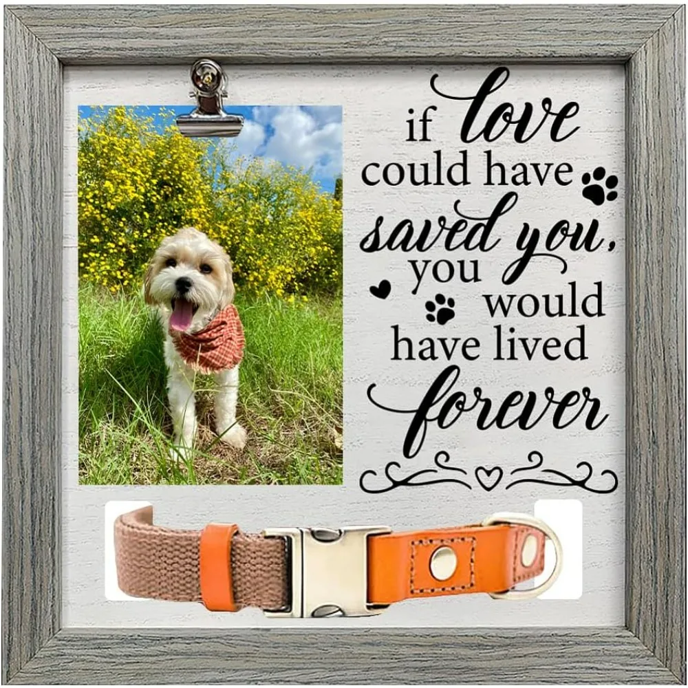 Dog Memorial Picture Frame 9x9 inch If Love Could Have Saved You You Would Have Lived Forever Cat Pet Picture Frames