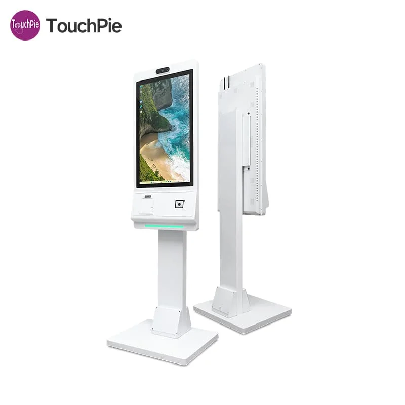 TouchPie 32-Inch Capacitive Touch Screen LCD Food Order Kiosk with Camera QR NFC 1920x1080 Resolution 8GB Storage Desk Mount