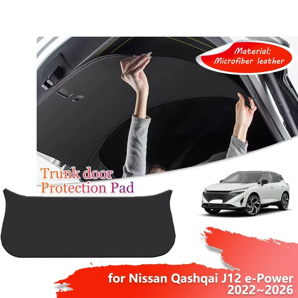 Trunk Tailgate Protection Mat for Nissan Qashqai J12 e-Power 2022~20 Door inside Anti-dirty Cover waterproof Pad Accessories