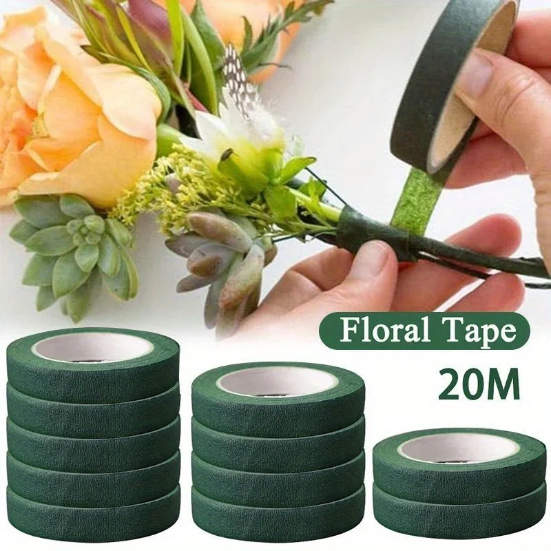 20 m Floriculture Tape Selbstklebender Blumenstrauß Blumenstiel Papierband Staubblatt Verpackung Florist DIY Dekorative Blumen Hochzeitszubehör – Detail 1