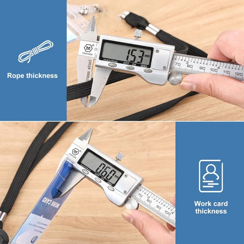 3팩 크루즈 랜야드 및 ID 홀더 세트 - 평평한 ID 랜야드와 튼튼한 투명 수직 ID 카드 명찰 홀더 (블랙 3)