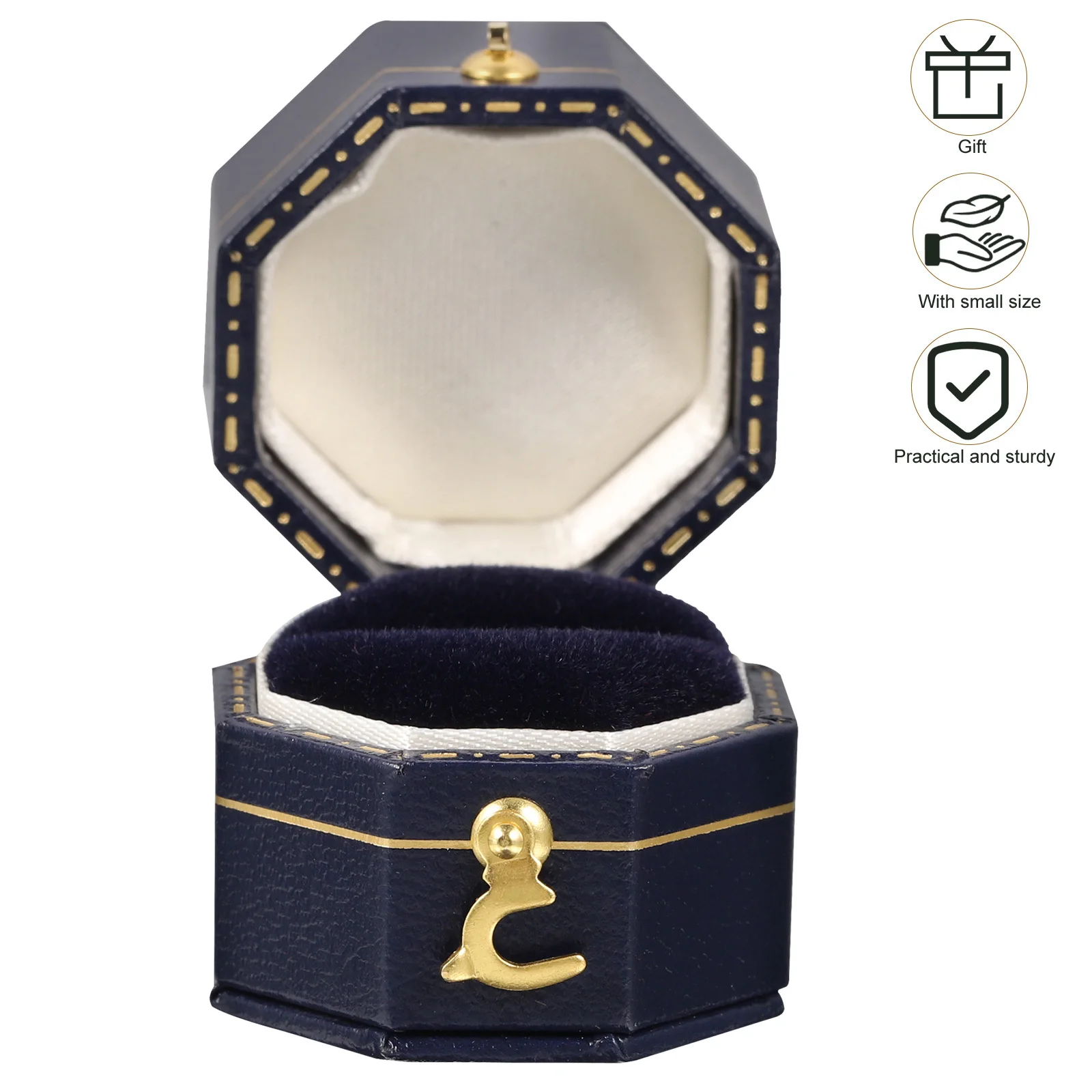 

Octagonal Ring Box Portable Travel Storage Case Delicate Ring Organizer for Wedding Engagement Creative Shaped Boxes