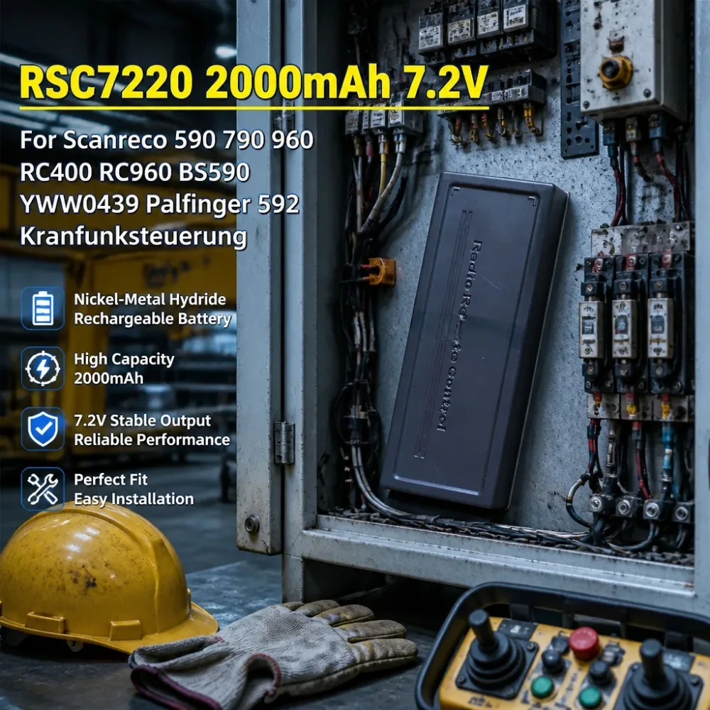 Upgrade RSC7220 2000mAh 7.2V Ni-MH Battery For Scanreco Palfinger Crane Remote Control