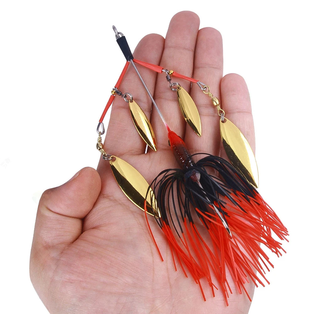 Cebo Spinner de 13cm, Spinnerbait Artificial de Metal, Señuelos de Pesca de lubina negra, lentejuelas de Metal, Spinnerbait Wobbler Chatterbait