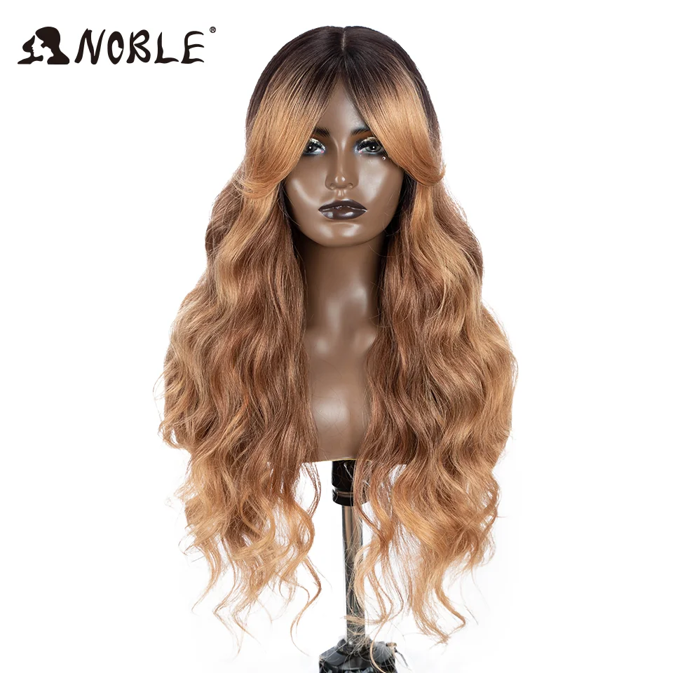 Noble Water Wave, synthetische Perücke mit Spitze vorne, 28 Zoll, braune Perücke, Perücke mit Spitze vorne, Ombré-Blond, Cosplay-Perücken für Damen, Perücke mit Spitze vorne. – Detail 14