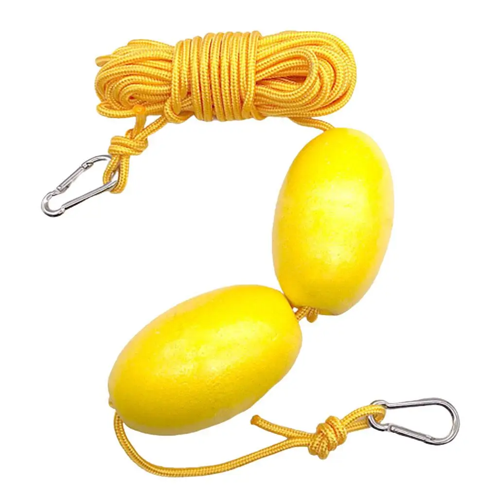 Durable PVC Kayak Anchor Tow Rope with EVA Floats Clip Buckle for Inflatable Kayak Accessories
