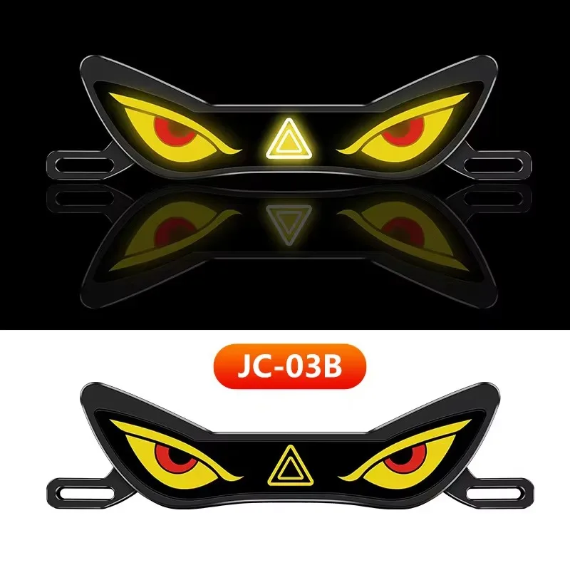 New Automatic Cycling Taillight Anti-reverse Warning Light Strobe Light 1pcs LED Motorcycle License Plate Eyes Light Demon's Eye