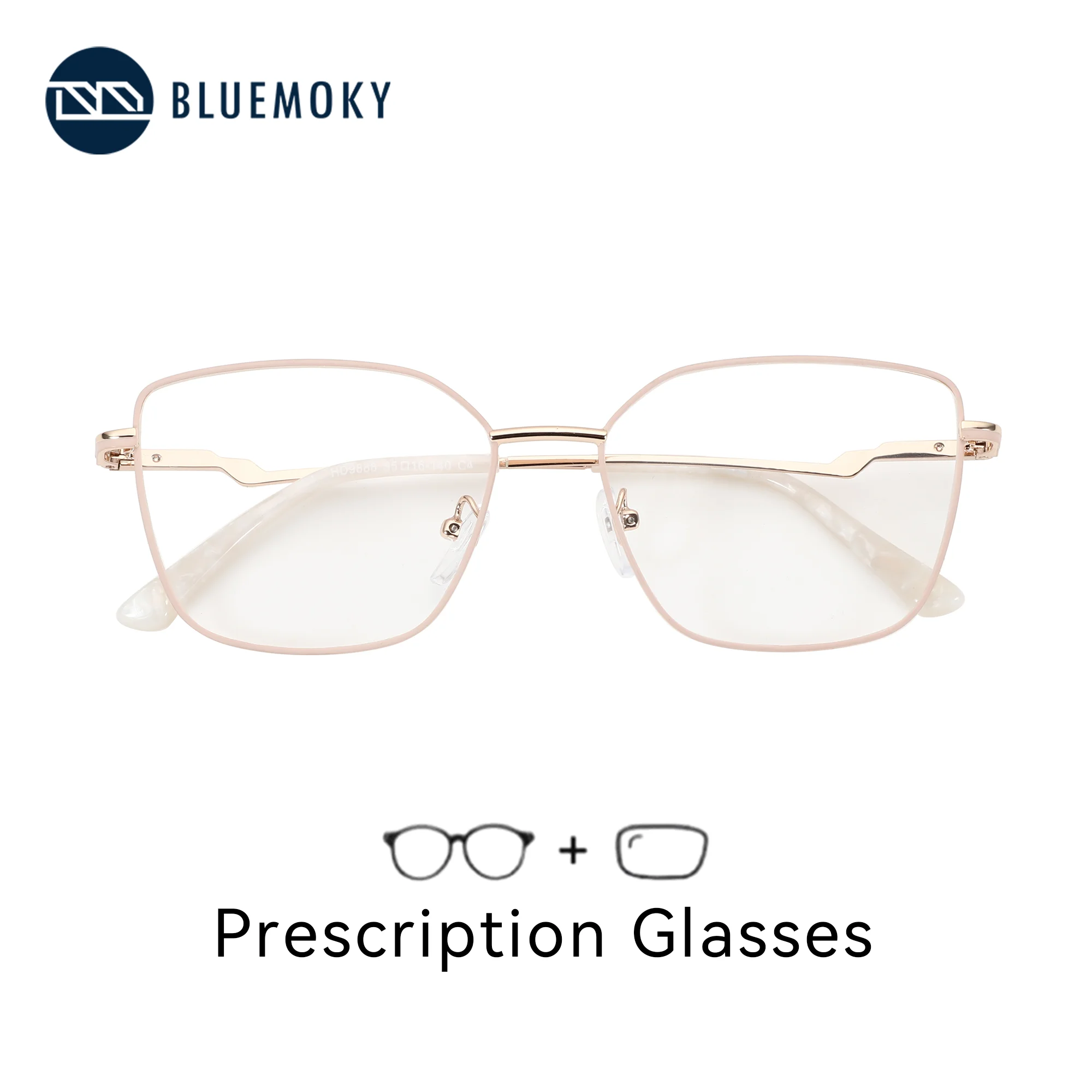 

BLUEMOKY L Size Modish Metal Graduated Photochromic Multifocal Glasses Fashion Butterfly Myopia Lenses Woman