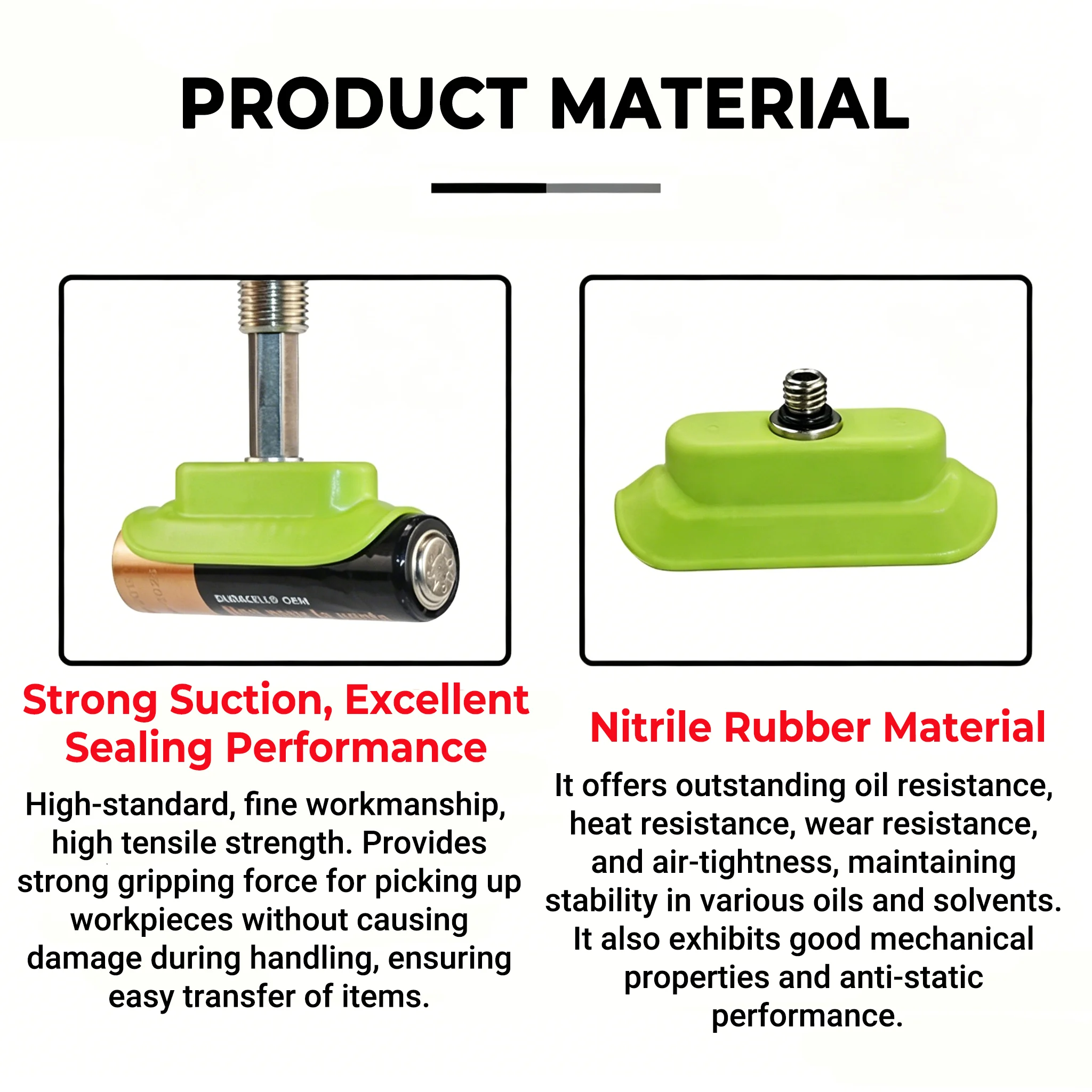 SOG Series Oval Vacuum Suction Cup with Groove Ribs SOG15X40N-M5F for Grasping Strip Tubular Cylindrical Workpieces Battery Cell