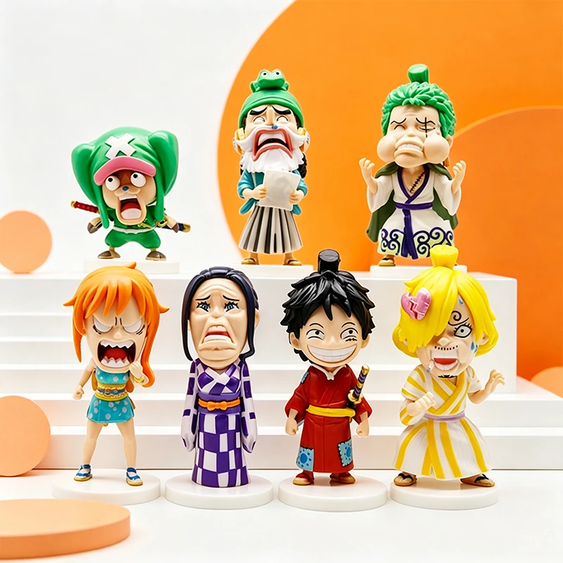 2026 Popular New One Piece Series Funny Luffy Sona Shanzhi Qiaoba Creative Figurine Desktop Ornament Gift
