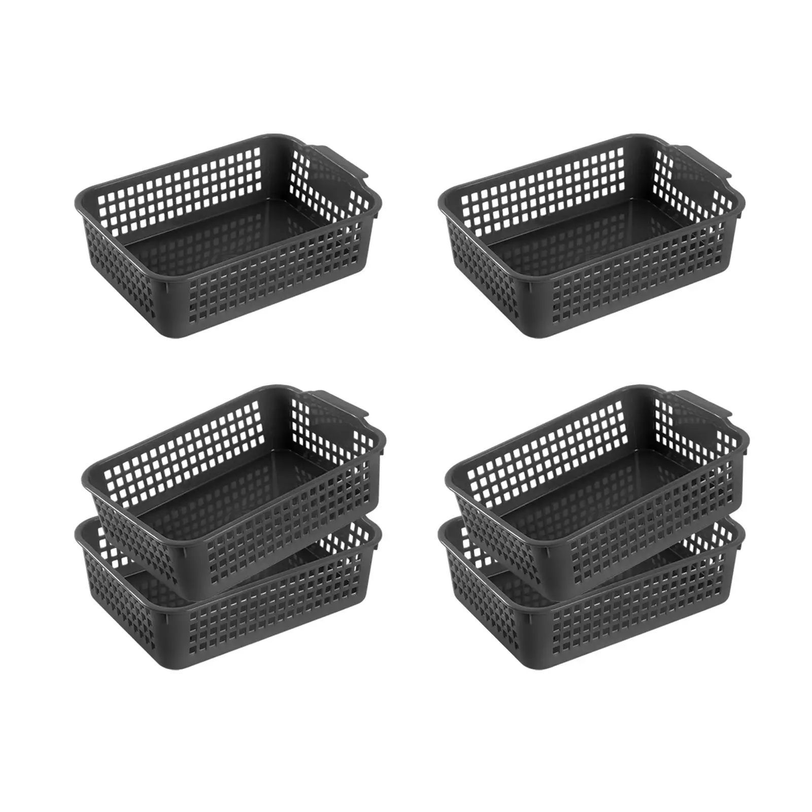 6 Pieces Desktop Storage Baskets Vanity Organizer Trays for Washroom Shelves