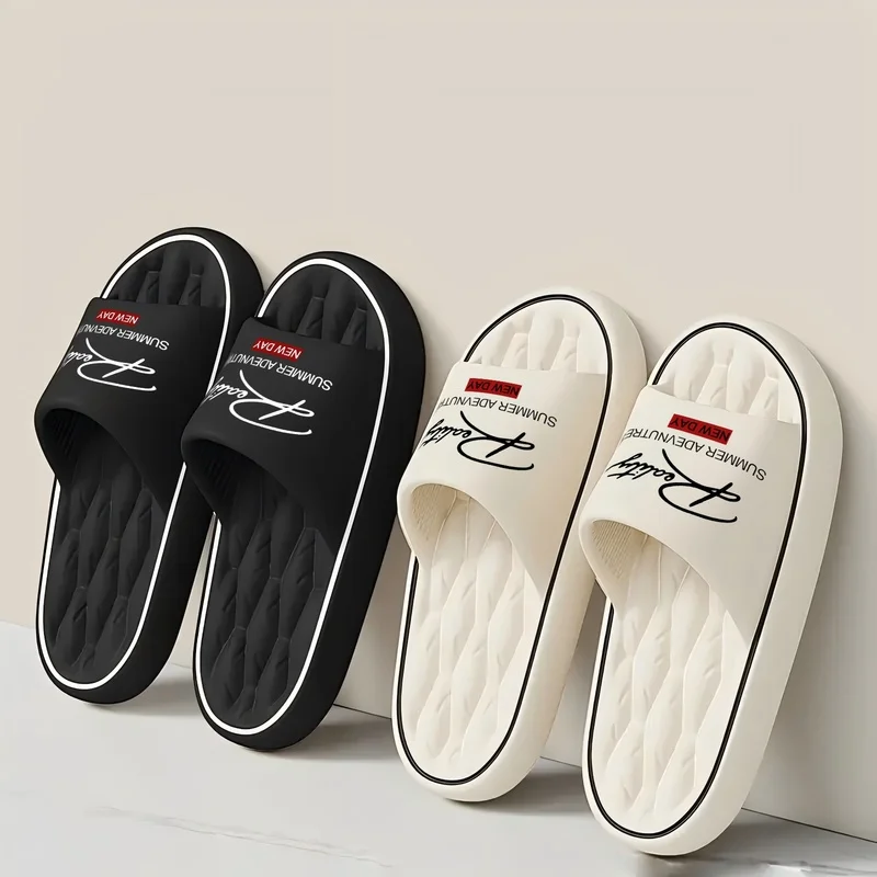 Retro Unisex Slippers Spring Summer Solid Color Graphic Print Thick Sole Easy Wear Casual Sandals Daily Commute Shoes