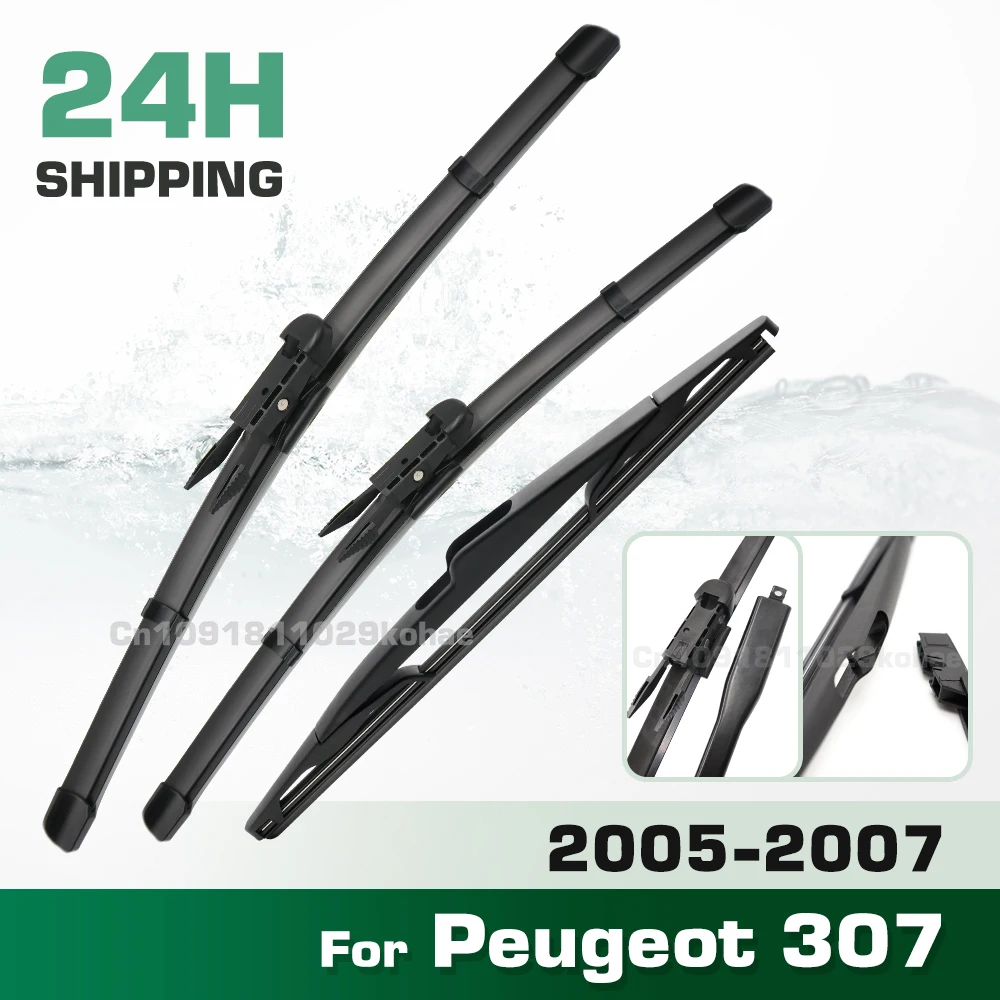 

GREATROAD Wiper LHD&RHD Front & Rear Wiper Blades Set For Peugeot 307 2005 - 2007 Windshield Windscreen Window Brushes