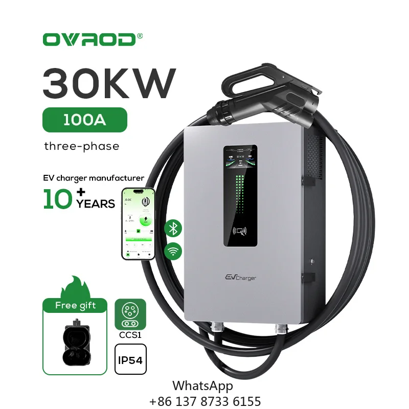 Ovrod Level 3 Ev Home Charging Stations Ccs1 Car Electric Chargers 30kw Wall Mounted Fast Dc Ev Charger