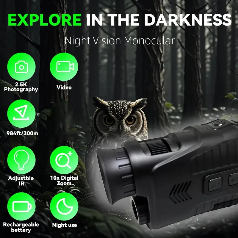R11 1080P Monocular Infrared Night Vision Device Day Night Use Photo Video 5X Digital 300M Full Dark Viewing Distanc For Hunting