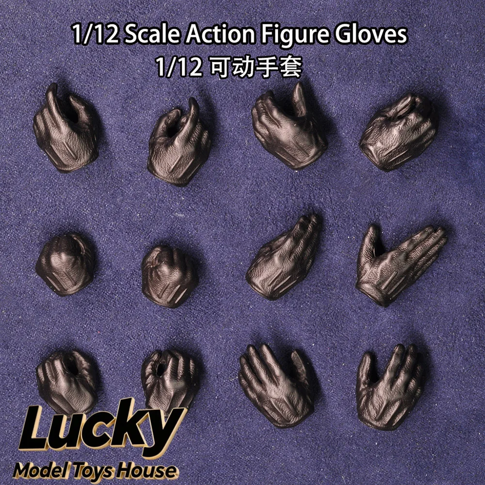 1/12 Figuren-Handbox, statische Pistole, 12 Stück, Handschuhe, Handtyp-Spielzeug, Szenenzubehör für 6" Vtoys Zero Man Soldatenkörper, DIY-Dekoration