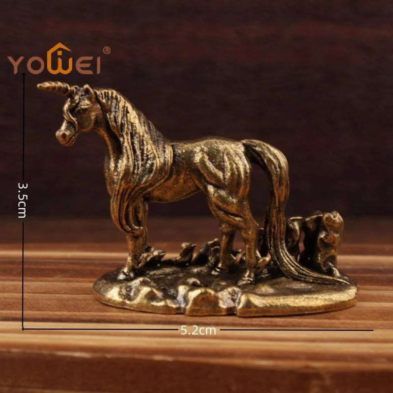 Latest Flying Horse Brass Miniature Figurines Desk Ornament Decorations Animal Statue Animal Sculpture Home Decor