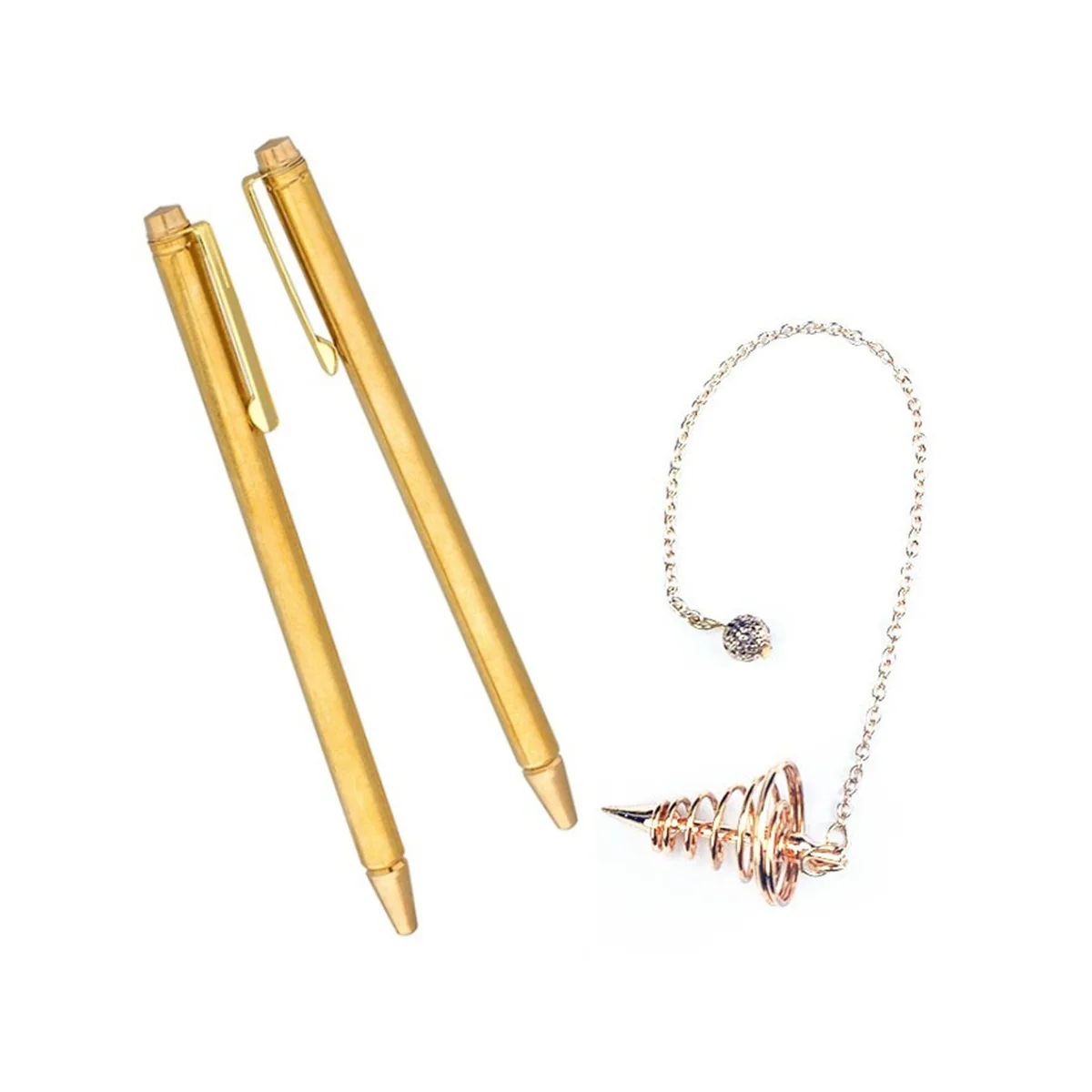 3 Pieces Divining Rods Copper and Dowsing Pendulum,Retractable Paranormal Divining Rods with Copper Handle