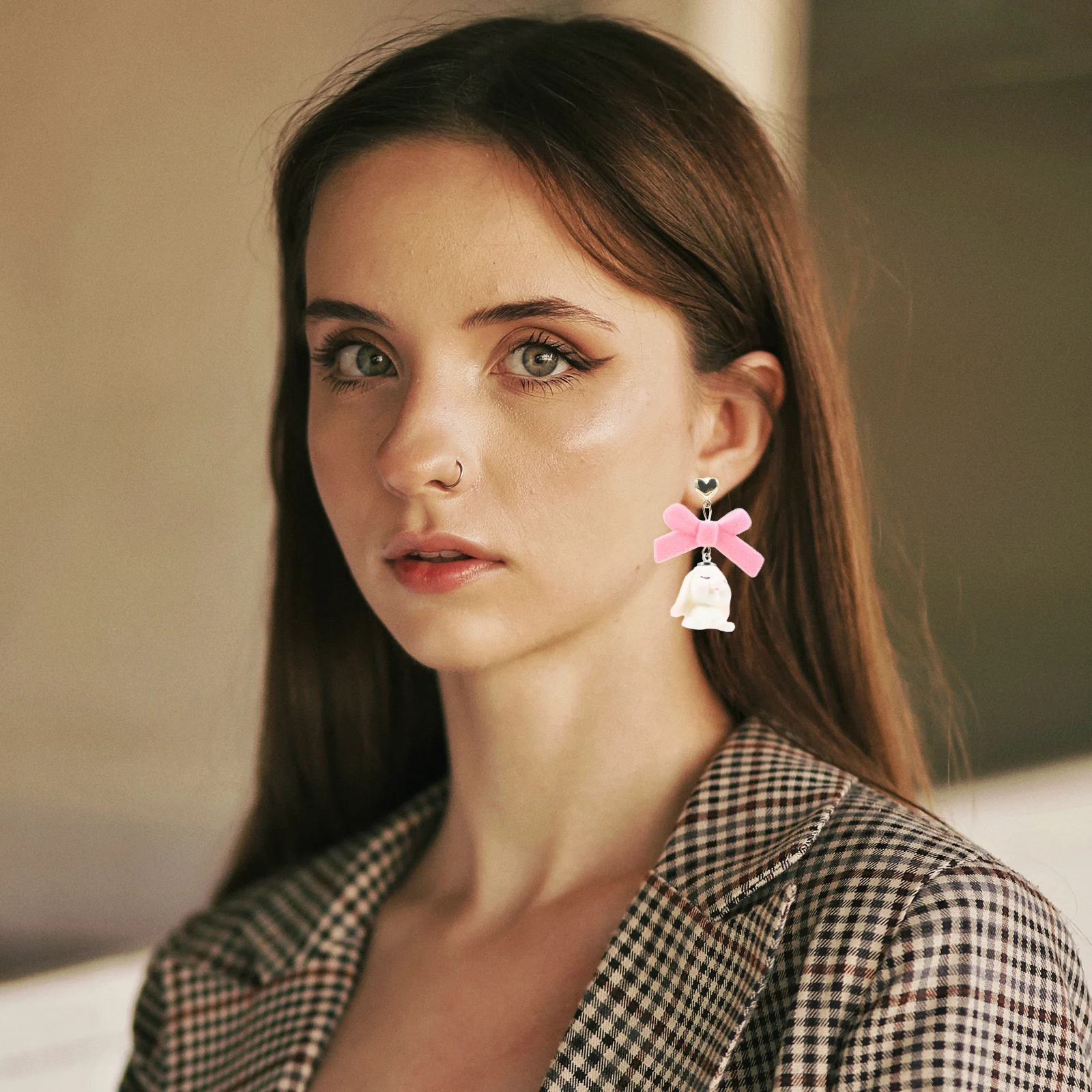 

1Pair Acrylic Easter Bunny Earrings Rabbit Dangle Drop Lightweight Charming Ear Jewelry Party Gifts for Ladies