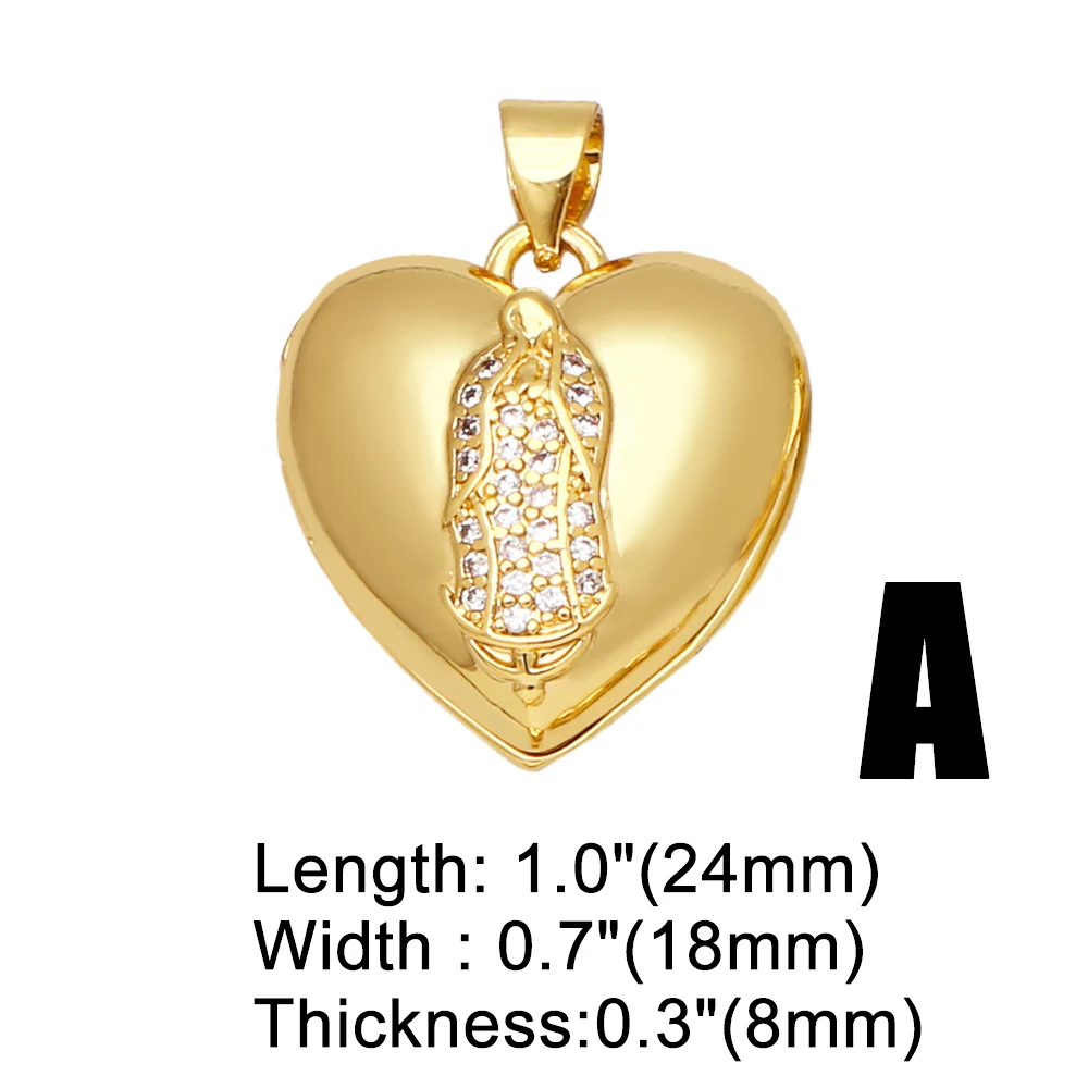 OCESRIO مريم العذراء القلب قلادة قلادة لتقوم بها بنفسك صنع النحاس الذهب مطلي الكلب الطفل قلادة مستلزمات صناعة المجوهرات pdta858