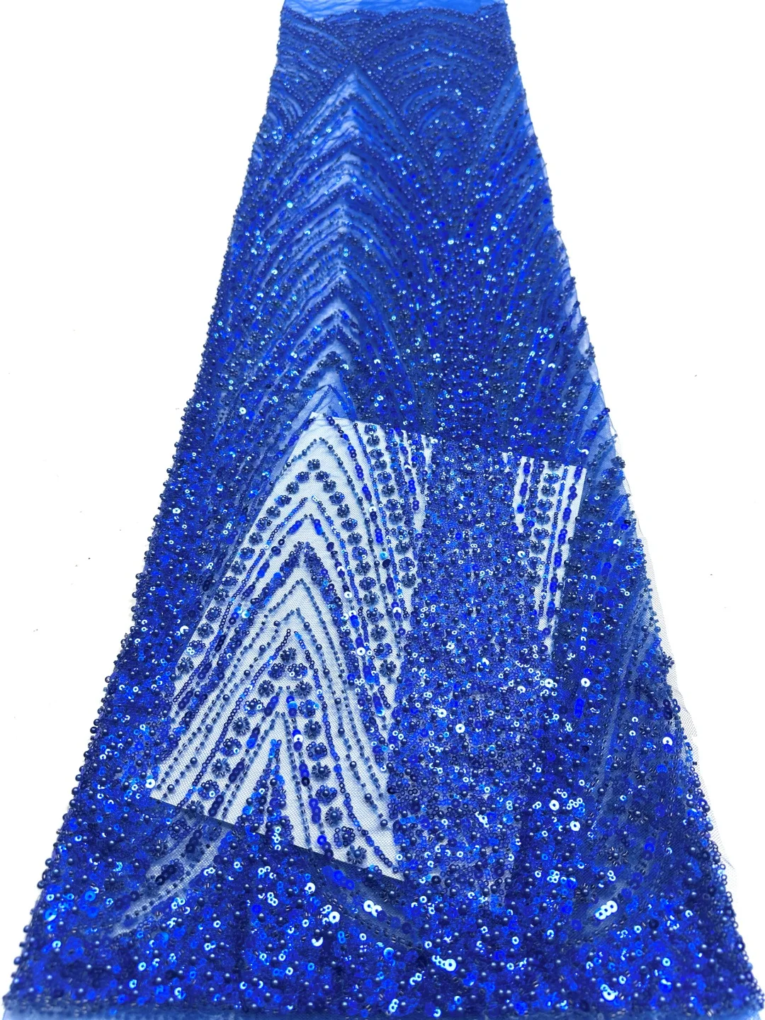 African Beaded Groom Lace Fabric 2026 High Quality Lace French Mesh with Sequins Nigerian Wedding Party Dress Fabric for Brides view 3