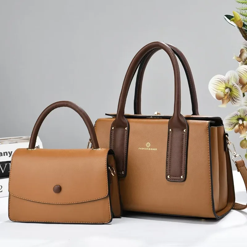 

New 2-piece Letter Bag Fashionable and High-quality Women's Crossbody Bag Solid Color Versatile Large Capacity Women's Handbag