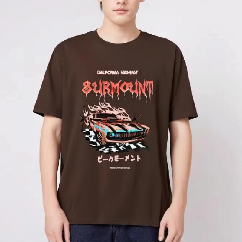 

Y2K Tshirt New Hip Hop Car Graphic Round Neck Oversized Vintage Tshirt Men Short Sleeved Gothic Clothing Top Streetwear Summer