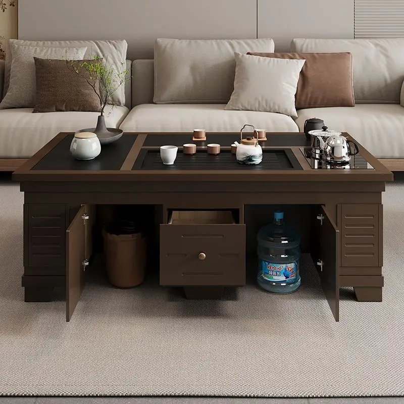 Fiery stone kung fu  table, Chinese modern table and chair combination, simple office marble home table