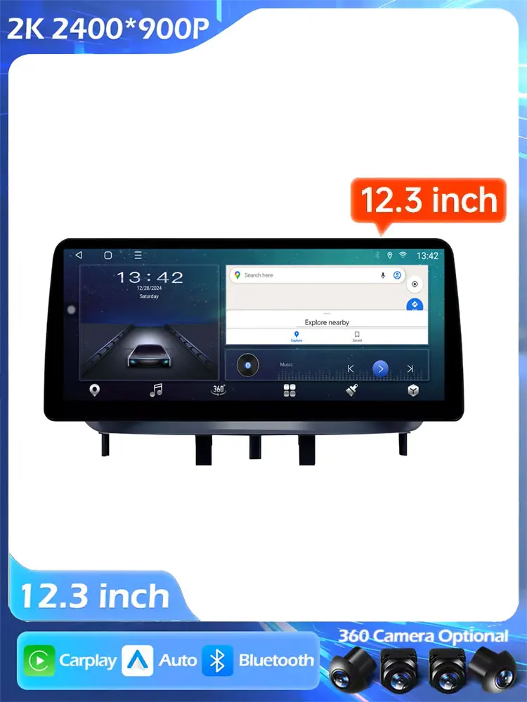 12,3 inch Android 15 autoradio voor Renault Megane 3 Fluence Samsung SM3 2008-2014 met BT Carplay multimedia touchscreen - afbeelding 2