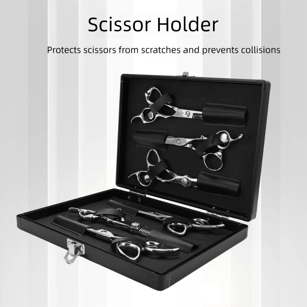 Hairdressing Hair Scissors Storage Box Shockproof Fall Organizer Hard Leather Toolbox Portable Barber Tool Shears Storage Case