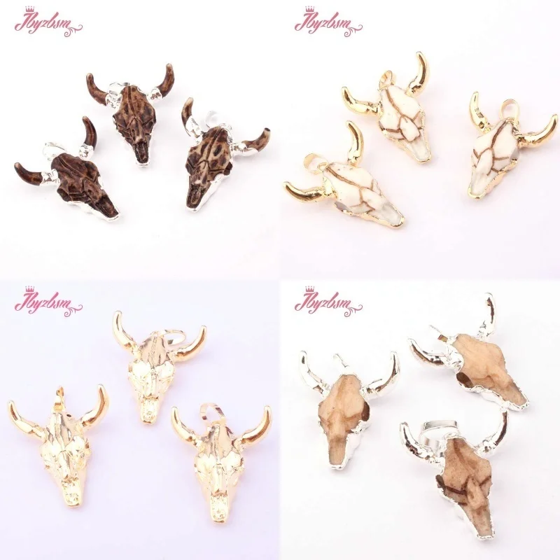 

Animal Cow Carved Bone Cabochon Beads Loose Bead For Jewelry Making Pendant DIY Necklace 1pcs Wholesale 10x22mm