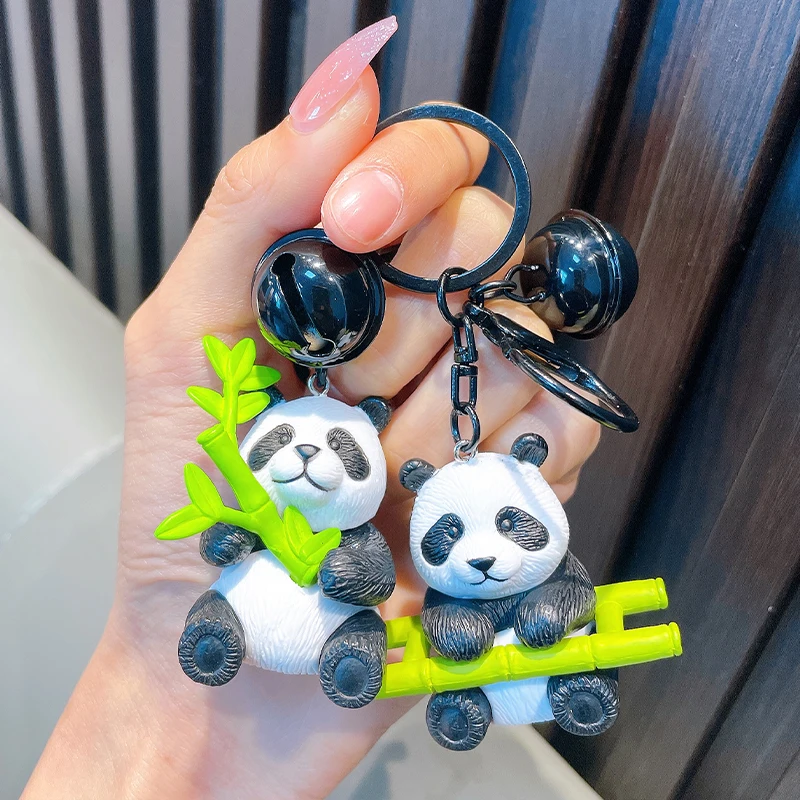 Chinese Giant Panda Keychain Pendant Cartoon Panda Decoration Toy Luggage Accessories Creative Car Key Ring Children\'s Day Gift