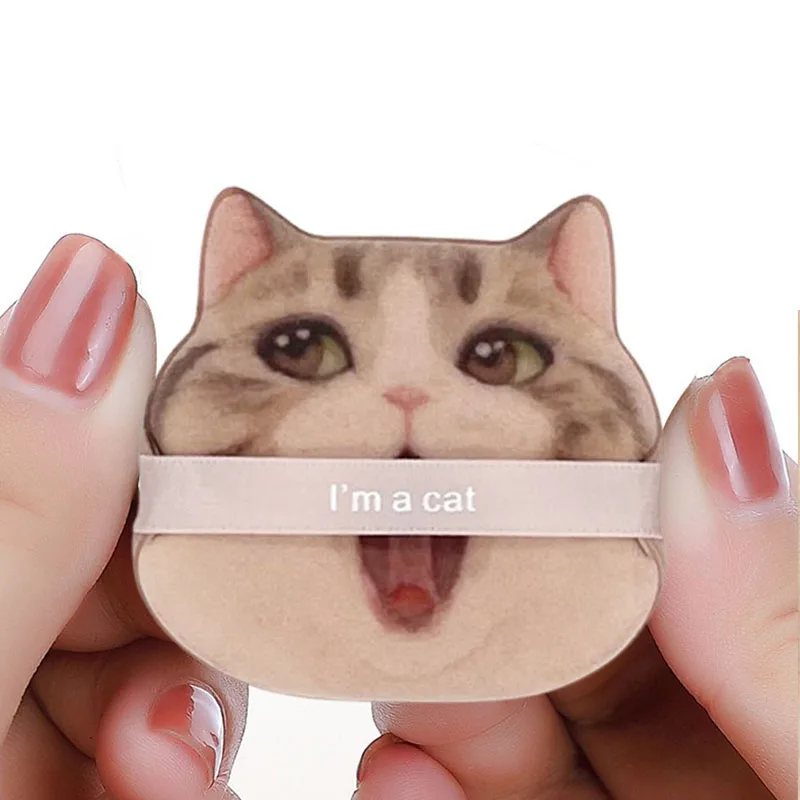 新しい 1/4 個エアクッションパフ猫エアクッションパウダーパフ両面ウェットドライファンデーションスポンジメイクアップクッション HZFP05