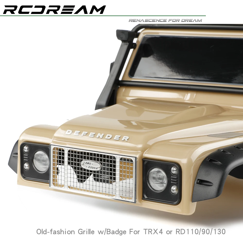 KXRC Metal Retro Front Face Grille Decorate for 1/10 RC Crawler Car Traxxas TRX4 Defender RCDream RD110/90/130 Upgrade Parts