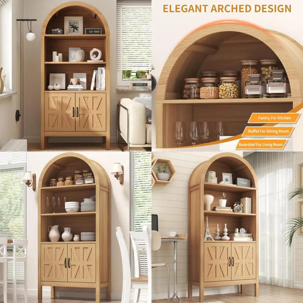arched storage cabinet with doors, 71
