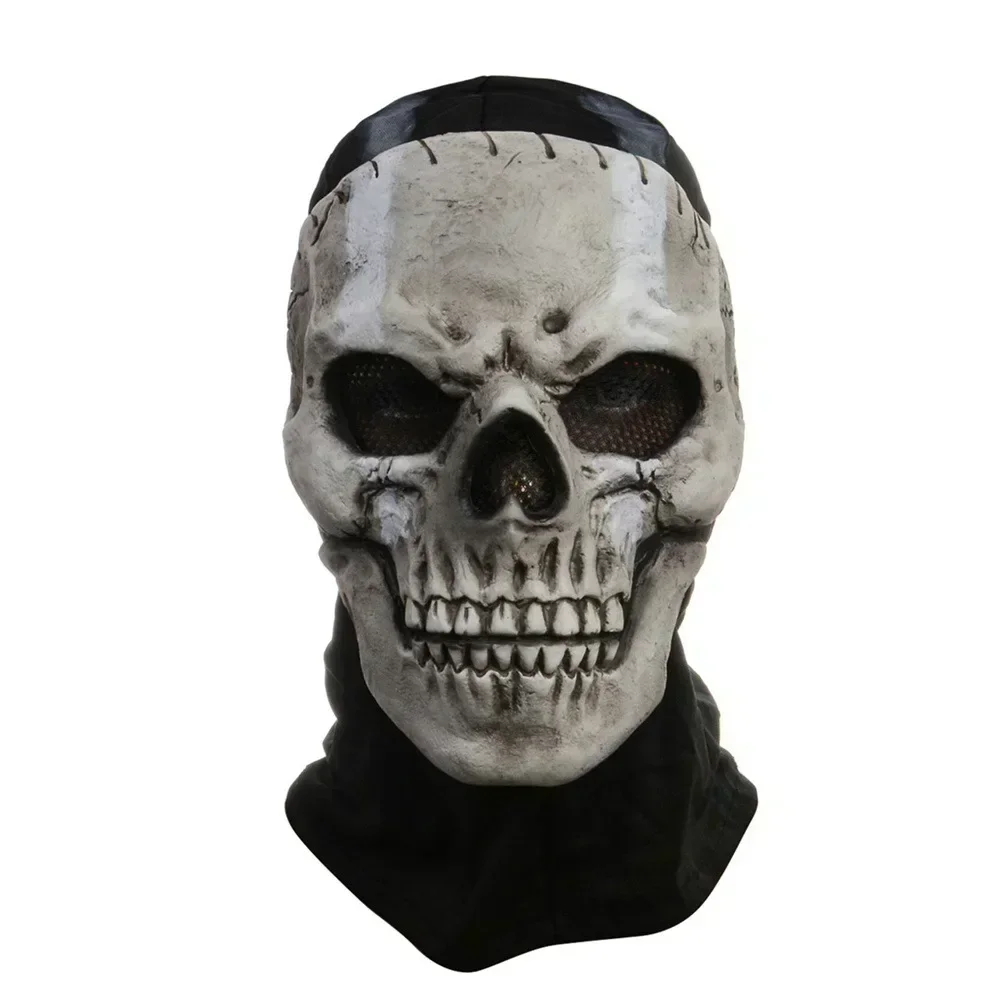 Halloween Horror Ghost Skull Mask Call of Duty MW2 Latex Headgear Helmet Cosplay Perform Party Masquerade Prop Skeleton Masks