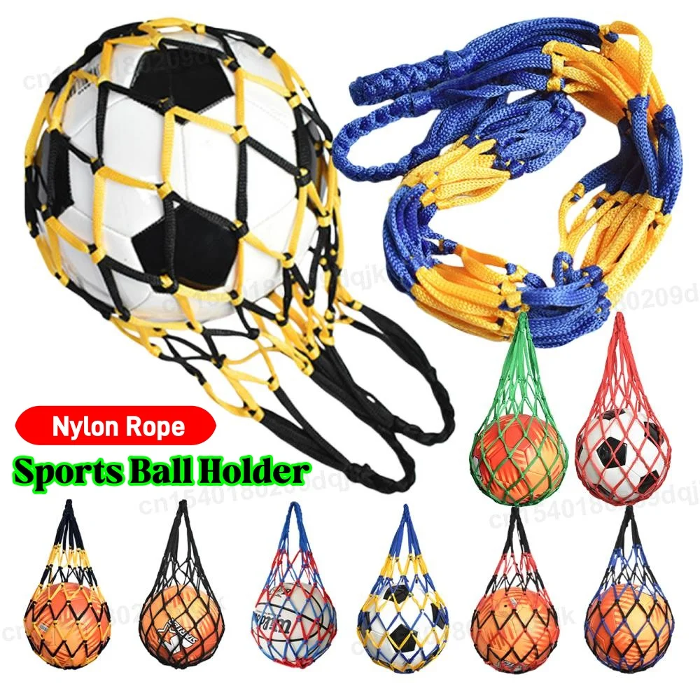 Basketball Football Net Bag Nylon Bold Storage Pack Single Ball Carry Portable Equipment Outdoor Sports Soccer Volleyball Pocket