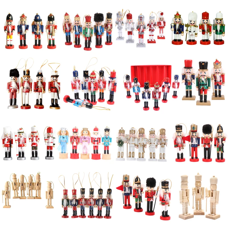 12-15cm Nutcracker Soldier Christmas Decoration 2023 Wooden Toys For Kids New Year Decorations Christmas Tree Ornaments Navidad