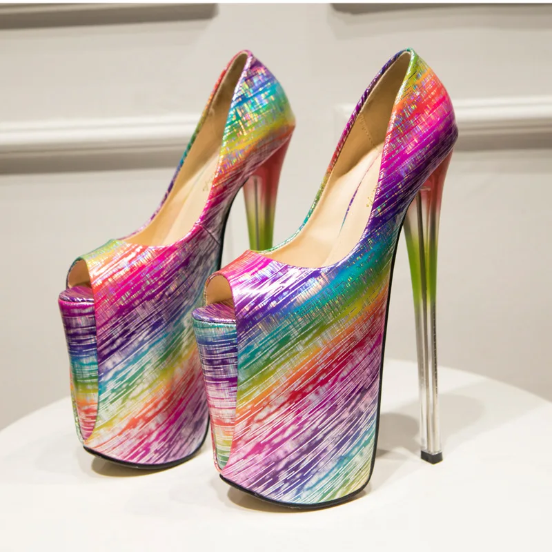 Women Pumps Ultra High Heeled 22CM Nightclub Party Shoes Woman Thin Heels Custom Summer Sexy Women Shoes Large Size 43 WSH3518