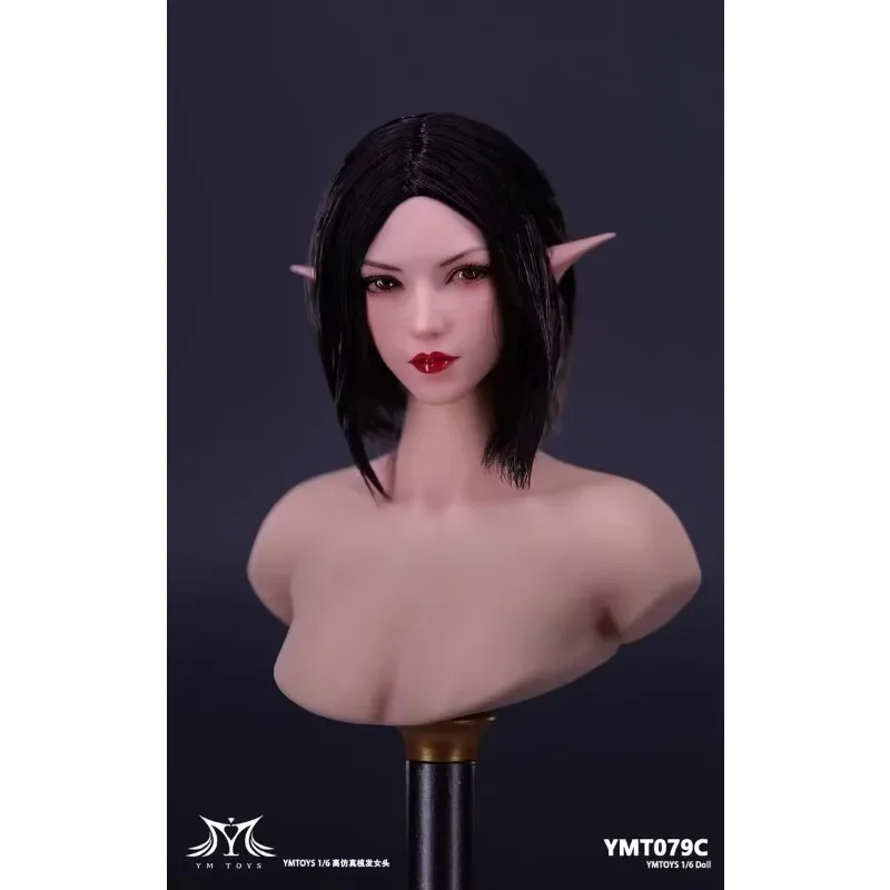 1/6 escala beleza delicada cabeça pintada esculpir ymtoys ymt079 longo modelo de cabelo curto brinquedos caber 12 "figura feminina pálido tbl ph corpo