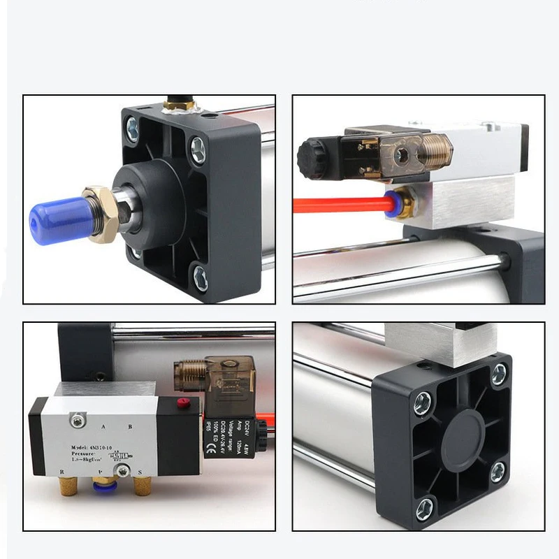 Électrovanne SCF Standard Series Solenoid Valve Integrated Pneumatic Cylinder Bore 50mm Stroke 25-1000mm Air Cylinders Set Without Ma Pneumatique — détail 4