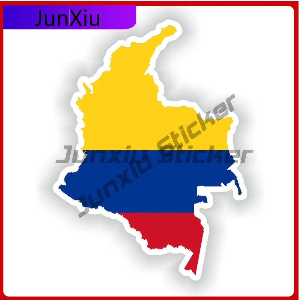

Colombia National Flag And Emblem Map Shape Stickers Decorative Waterproof Decals Motorcycle Stickers Warning Decoration Out