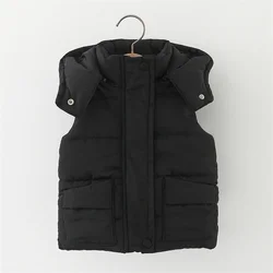 Winter Baby Jacket, Casual Padded Cotton Hooded Zipper, Daily Minimalist Warm Vest For Children Aged 0-3