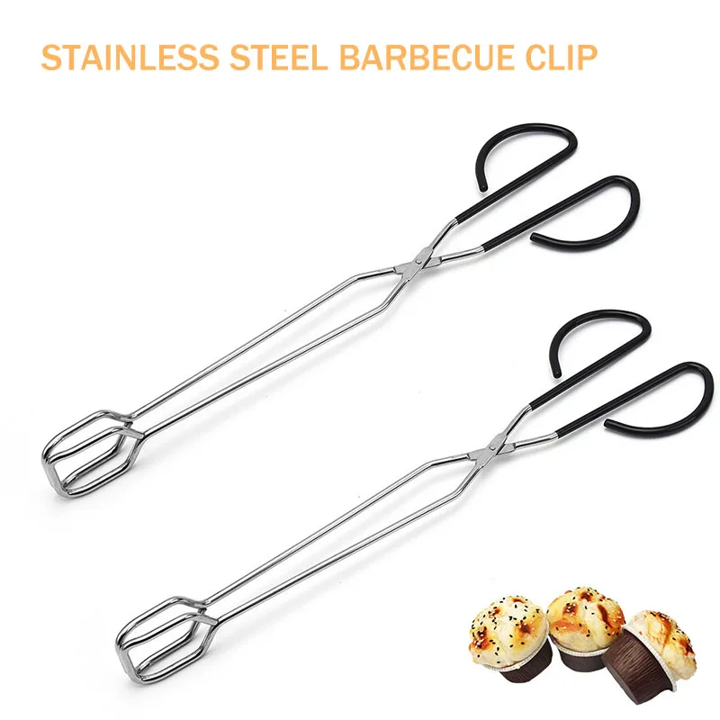 Pinzas de tijera para barbacoa, pinzas para comida a la parrilla, herramientas para barbacoa, tijera de mango largo, Clip para asado de pan, pinzas para hornear en la cocina, accesorios para barbacoa