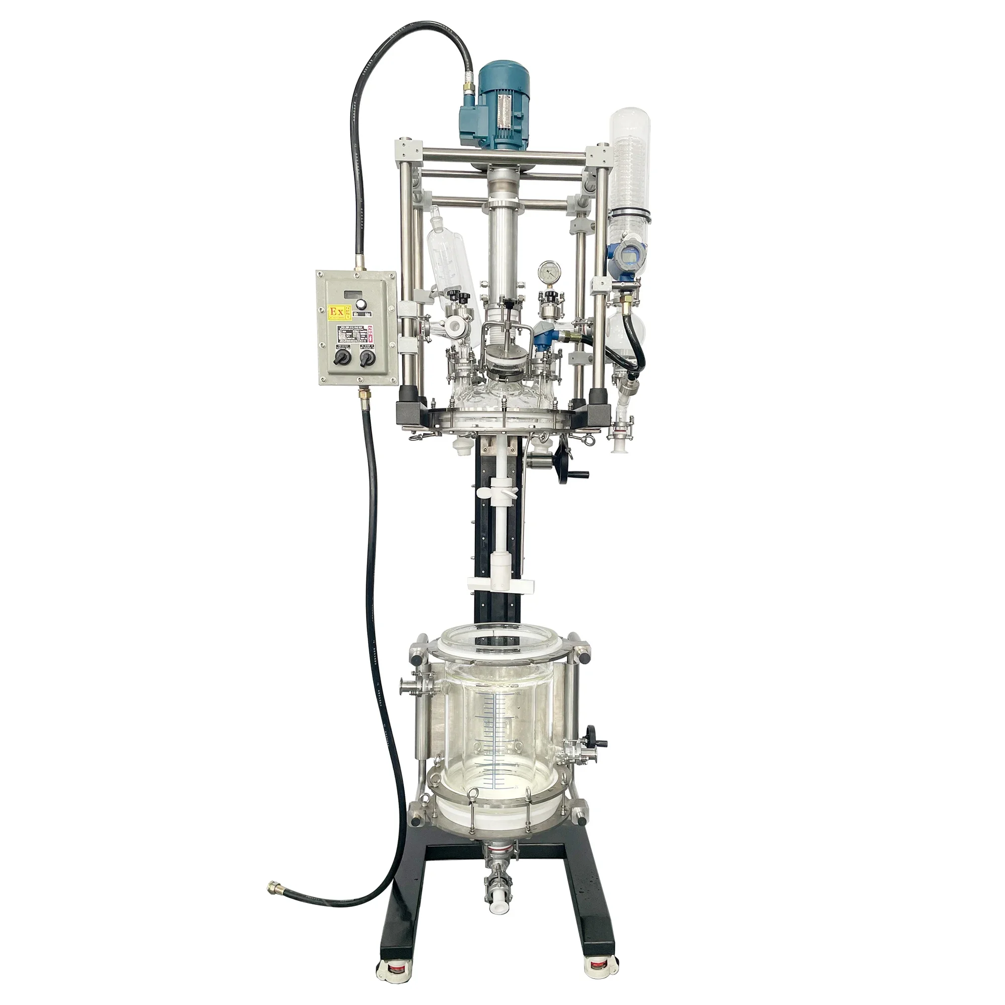 Easy Clean 20L 50L Chemical Jacketed Glass Reactor Lifting Nutsche Filter Bioreactor Kettle