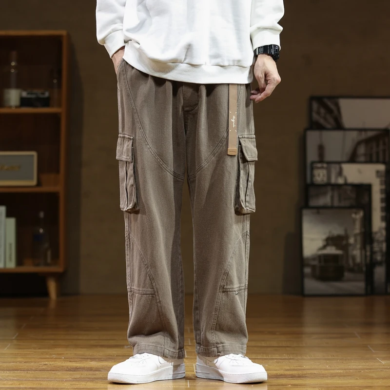 

Men's Faion plus Size Loose Cuffed Pants Korean Sle Casual Trousers Wide Leg Pants Comfortable Fit All Seasons