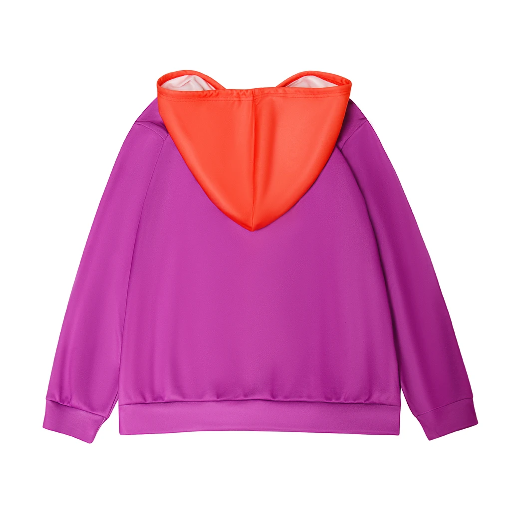 Sweat à capuche à manches longues 3D violet unisexe, pull décontracté, sweat-shirt à la mode, veste de cosplay d'Halloween, manteau