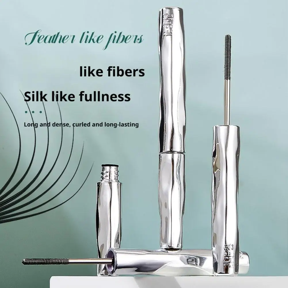 Mascara en Tube d'acier, brosse spirale spéciale, Mascara imperméable en Fiber de soie longue durée, gardez les cils recourbés pour le maquillage long du temps