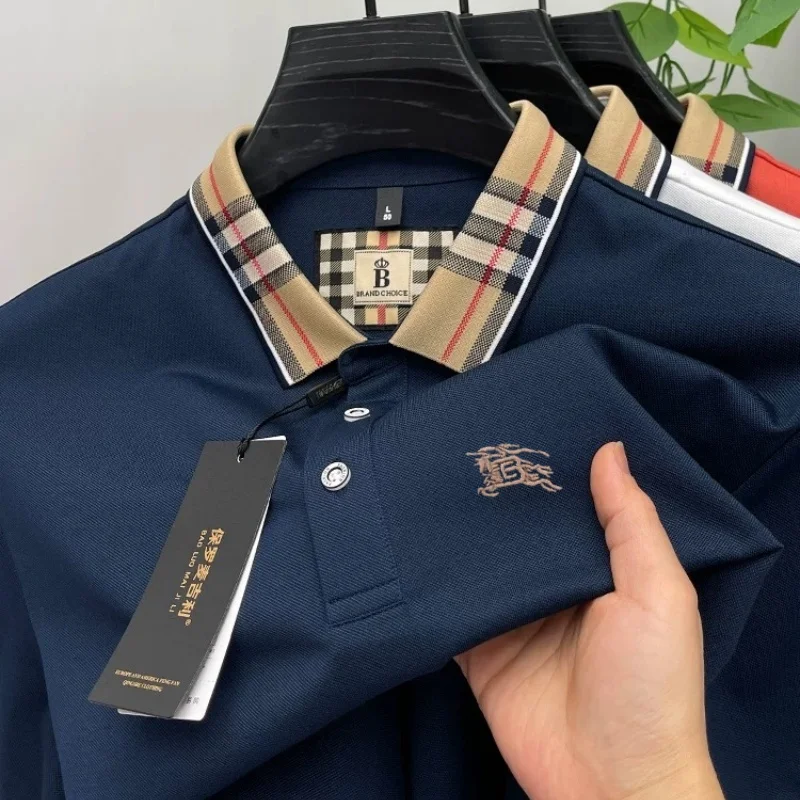 

Light luxury brand men's short sleeve polo shirt summer new trend exquisite embroidery Korean style casual high-end Paul T-shirt